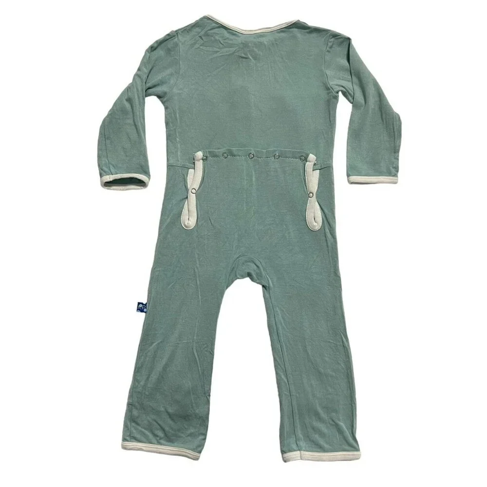 Kickee Pants 12-18m Green Bamboo Coverall